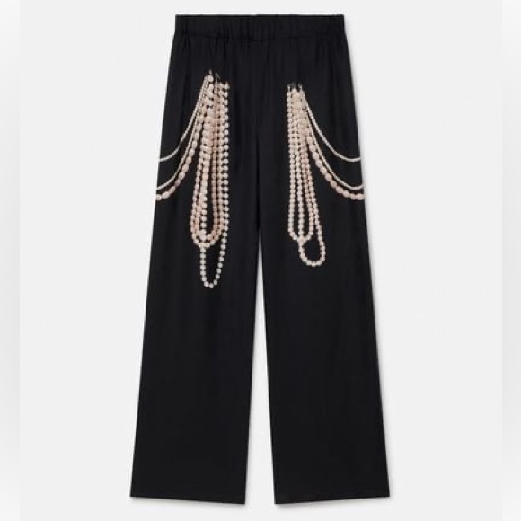 Stella McCartney Pearl Trompe L’oeil Mid-Rise Trousers - Picture 10 of 10